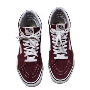Vans Sk8-Hi Maroon & White Skateboarding Shoes (SKU#3092)